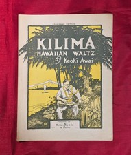 Vintage Antique Piano Solo Sheet Music "Kilima Hawaiian Waltz" Keoki Awai 1916