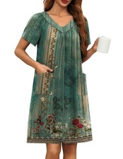 Ekouaer Robes for Women with Zipper Lightweight Bathrobe Pleated VNeck Robe w...