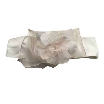 Monnalisa Fascia Capelli Tinta Unita Con Fiori Bianco Per Bambina