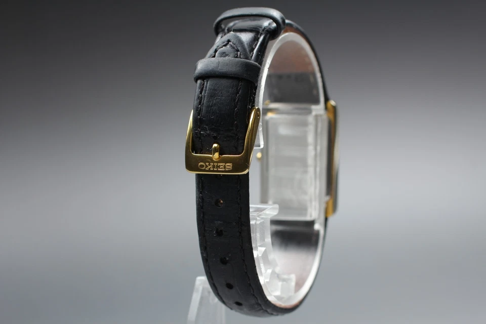 [Exc+5] Reloj para mujer SEIKO SOLAR Tank V115-0BD0 dorado romano vintage de JAPÓN Foto 4 de 4