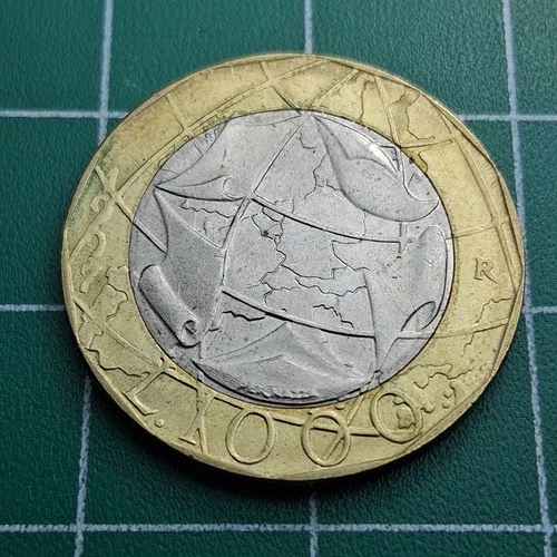 Photo of a 1997 Italy 1000 Lire (1970-2001) from an eBay listing that sold on Jul 22, 2026