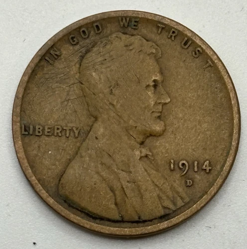 1914-D Lincoln Wheat Cent Choice Very Fine VF X-598
