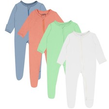 Baby 4-Pack Rayon of Bamboo Zip Sleeper Pajamas, NB