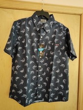 Salt Life SLX Game Time Performance Button Up All Over Print Blue Medium