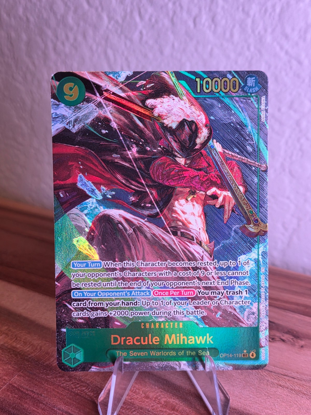 Dracule Mihawk (Alt Art) OP14-119 SEC TEXTURED, THE AZURE SEA'S SEVEN English