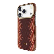 Luxury Real Carbon Fiber Red Magnetic Back Case Metal Lens For iPhone 17Pro/Max