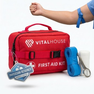 First Aid Kit 346 Piece with Tourniquet | Vital House Physician-Designed...