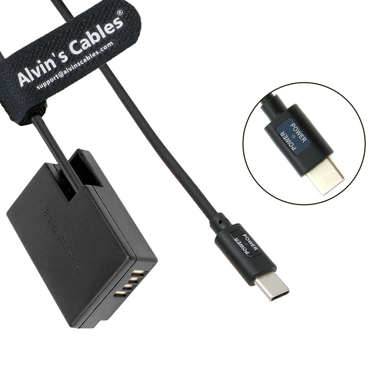 LP-E17 Dummy Battery to USB-C PD Power Cable Coiled Adapter for Canon EOS  R8 R10