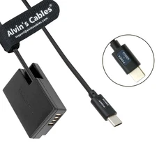 LP-E17 Dummy Battery to USB-C PD Power Cable Coiled Adapter for Canon EOS R8 R10