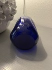 Vintage Mid-Century Cobalt Blue Hand Blown Dimple Pinch Bottle 9 Ihc — photo 6