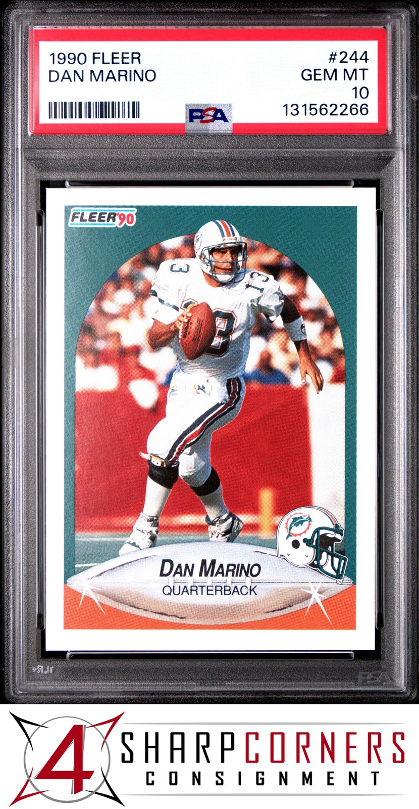 1990 FLEER #244 DAN MARINO DOLPHINS HOF PSA 10