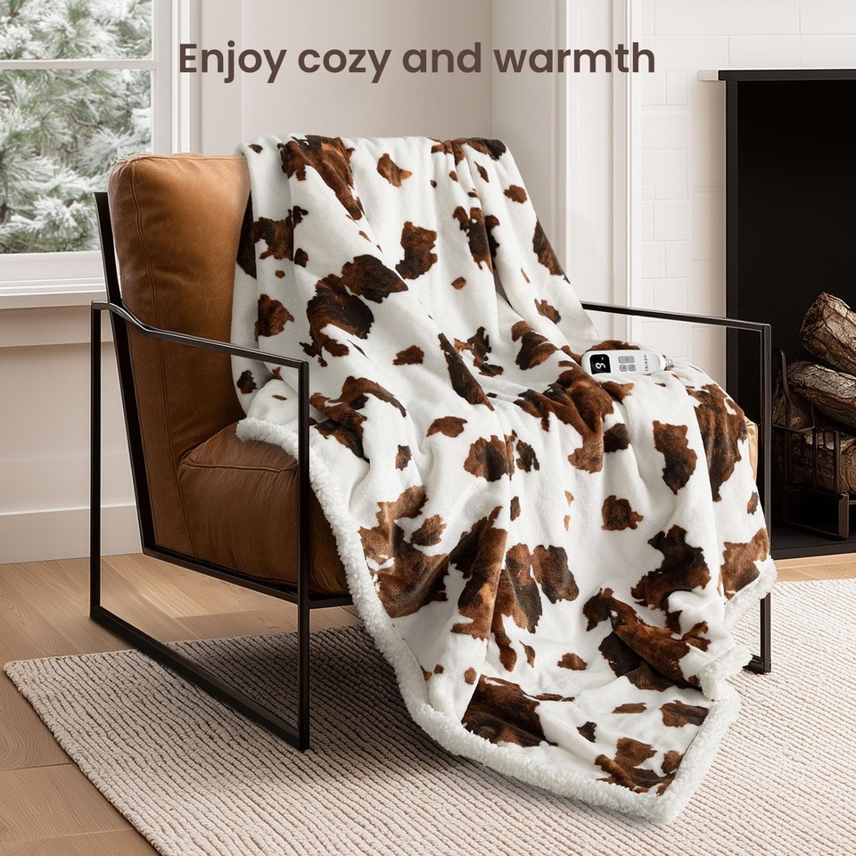 Heated Blanket Throw Blanket - Fast Heating Electric Blanket, Soft ...