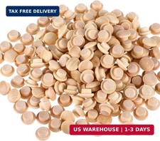 200 Pcs 3/8 Inch Wood Plugs for Screw Holes, Mushroom Plugs Wood Button Round-He