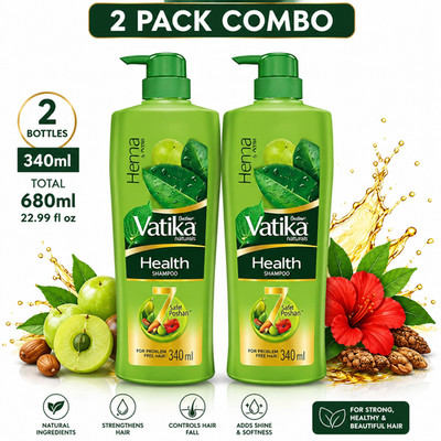 Dabur Vatika Naturals Health Shampoo - 680 ml  340ml x 2