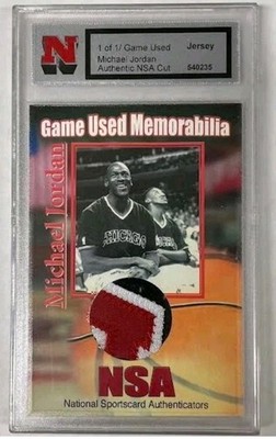 MICHAEL JORDAN 1/1 Game Used Worn Jersey 2010 National Sport Authenticators 
