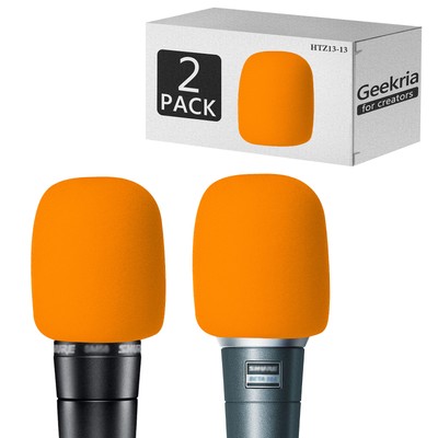 Geekria Schaumstoff Windschutzscheibe für Shure MV7, SM58LC, BETA 57A, BETA 58A (2er Pack)