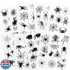Fake Spider Tattoos, Temporary Face Tattoo for Women Men Kids Halloween Costu