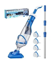 Cordless Pool Vacuum with Telescopic Pole, 18.5 GPM Powerful Suction, 1.5H Su...