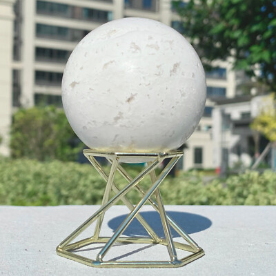 273G Natural Mexican Agate Sphere Crystal Healing Decor Quartz Ball gift+Base