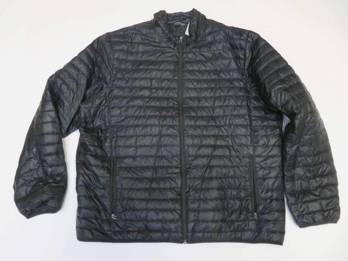 Eddie Bauer Down Jacket Mens 2XL Black Puffer Full Zip Hiking