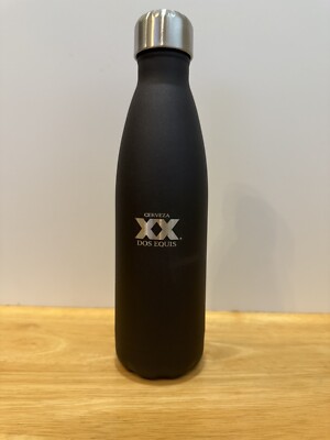 Dos Equis Beer Logo 17oz S'Well Stainless Steel Water Bottle - Onyx Black - NEW