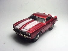 T-JET CANDY RED PAINTED RED 1969 Z-28 HO SLOT CAR BODY W/WHITE STRIPES. NEW