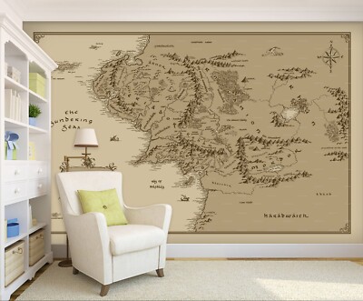 3D Yellow Map ZHUA13139 Wallpaper Wall Murals Removable Self-adhesive Ann 24