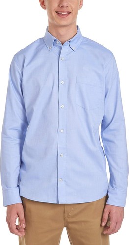 IZOD Young Men's Long Sleeve Button-Down Oxford Shirt Uniform - Picture 4 of 7