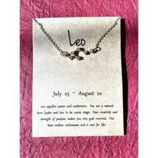 Leo Zodiac Sign Gold Plated Necklace Constellation Cubic Zirconia