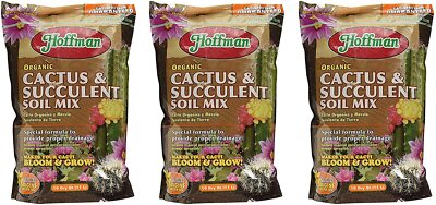Hoffman 10410 Organic Cactus and Succulent Soil Mix, 10 Quarts (1, 3-Pack)