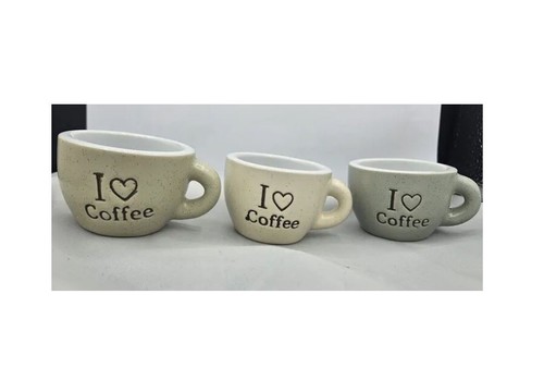 TAZZINE DA CAFFE' IN CERAMICA 6 PZ "I LOVE COFFEE" 95 CC - Foto 2 di 2