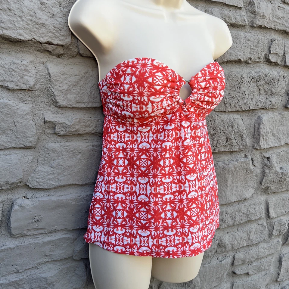 Converse One Star Orange Two Piece Swim Suit Bikini Set Strapless Ring Medium M - Image 2 of 4