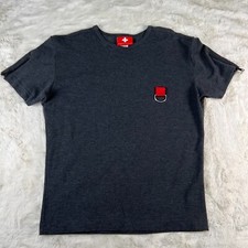 Andrew Christian Mens Medium Gray Short Sleeve T-Shirt Zip Sleeves Made in USA