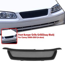 Front Bumper Grille Grill Kit For Toyota Camry 4 Door 2000-2001 Matte Black 1pcs