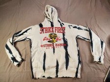 COBRA KAI- HOODIE PULLOVER SIZE SMALL-STRIKE HARD/NO MERCY- WHITE  BLACK TIEDIE