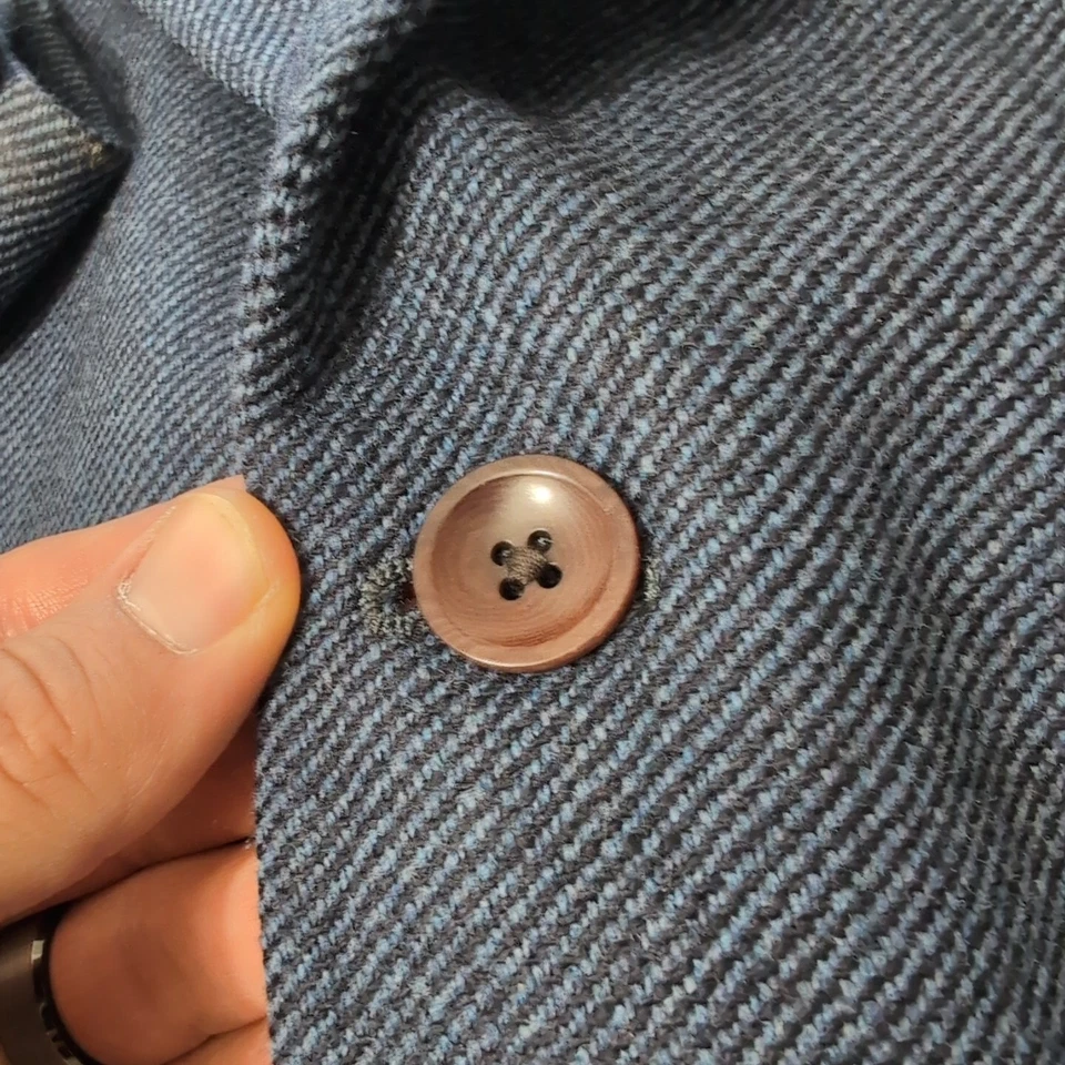 Blazer azul de mezcla de lana/cachemira Nautica para hombre 42R a rayas 3 botones Foto 3 de 4