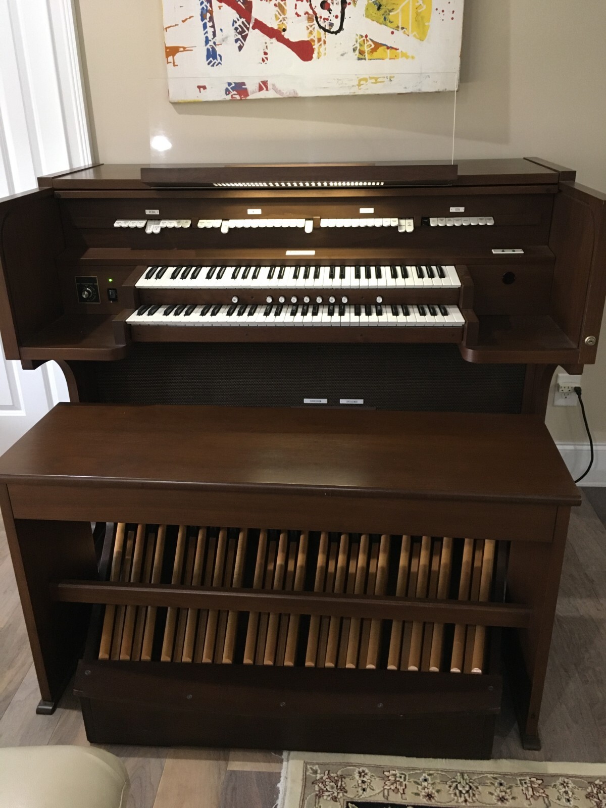 Allen 2 manual AGO Pedalboard ADC 430A WalnutGreat ConditionBuilt in speakers eBay