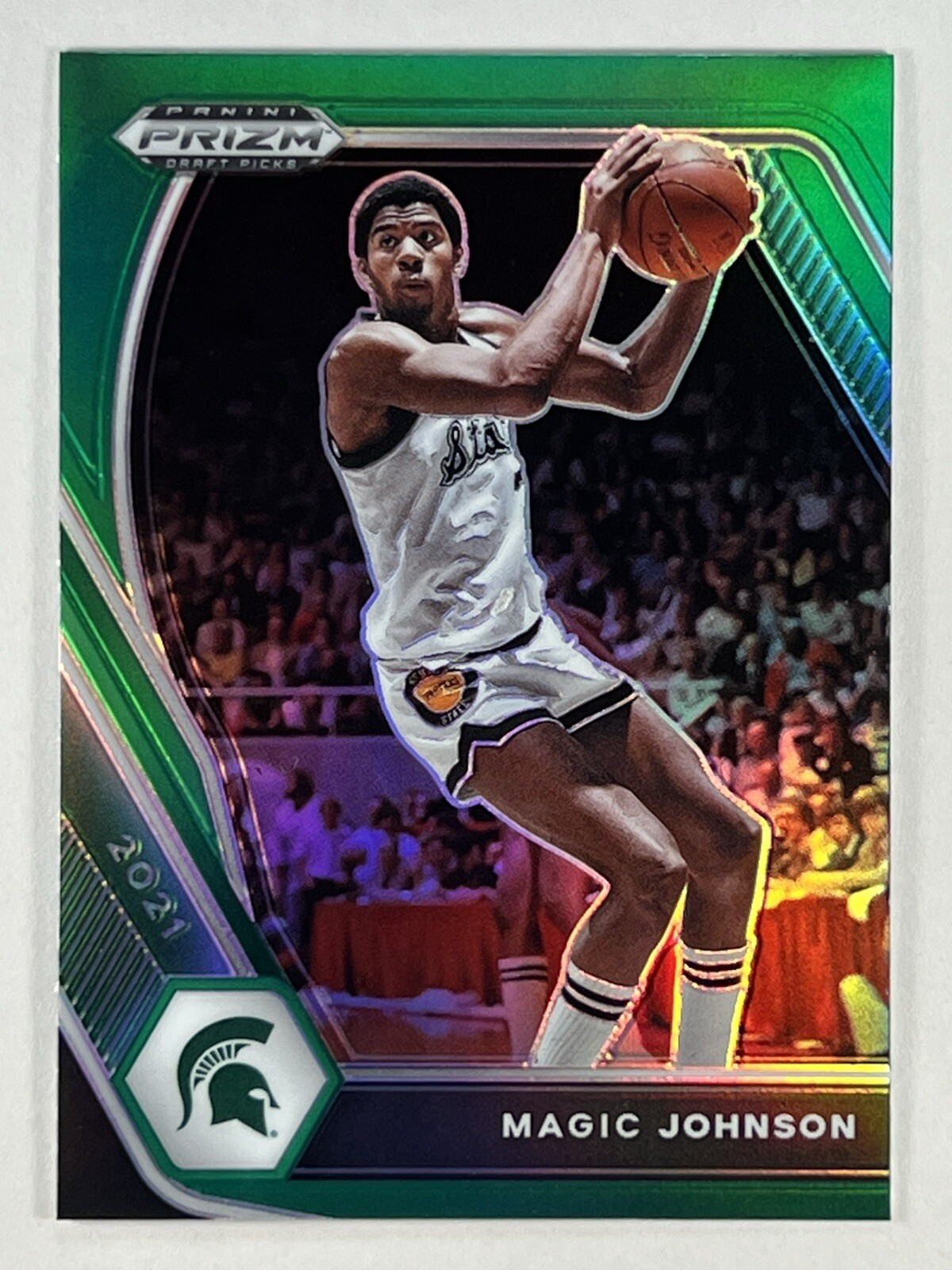 Magic Johnson 2021 Panini Prizm Draft Picks - Green #86 Michigan State Spartans