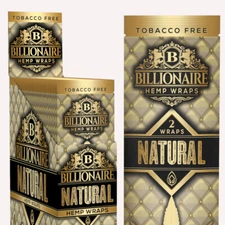 Billionaire Wraps - (Unflavored) Natural Rolling Papers (Box of 25 Pouches)