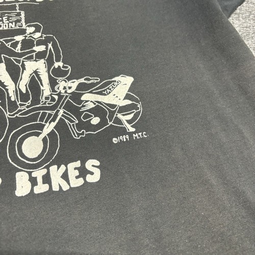 Vintage Motorcycle Shirt Men's Large Black 80s Biker Friends Japanese Americana* - Picture 12 of 12