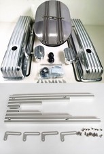 Small Block Chevy Finned Aluminum Engine Dress Up Kit 12 Air Cleaner Covers Pcv