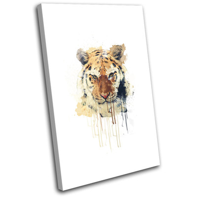 Tiger Big Cat Paint Abstract Animals SINGLE Leinwand Wand Kunst Bild drucken