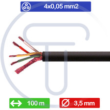 Matassa 100 mt cavo schermato 4x0,05 mm2, diam 3,5mm, rame rosso, impianti audio