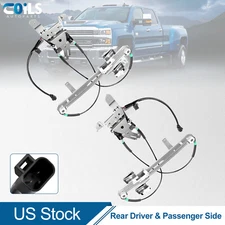 Pair Rear Power Window Regulator For Chevy Tahoe GMC Yukon 2001-2006 w/ Motor