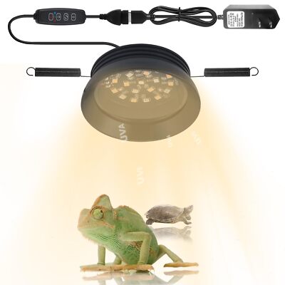 Small Full Spetrum LED UVA UVB Reptile Light with Dimmer & Cycle Timer for Be...
