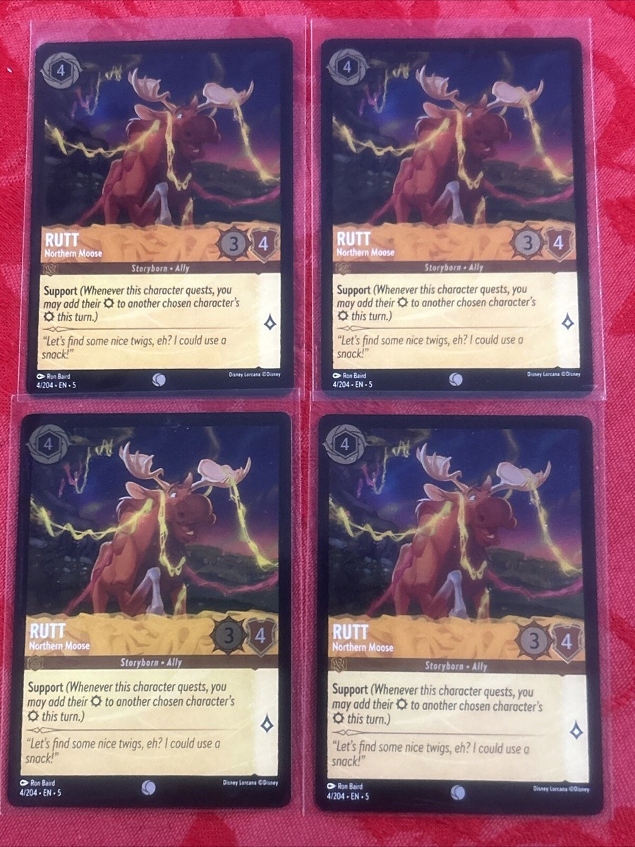 ロルカナ　野獣　4枚セット(1枚foil) 4x FOIL Lorcana Shimmering Skies - Rutt - Northern Moose