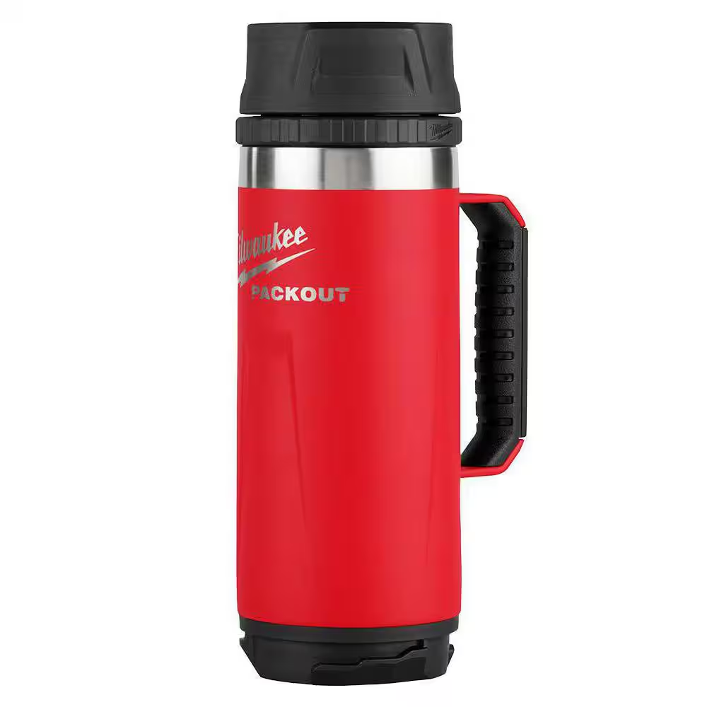 Milwaukee Packout Red 18 Oz Insulated Travel Mug with Sip Lid
