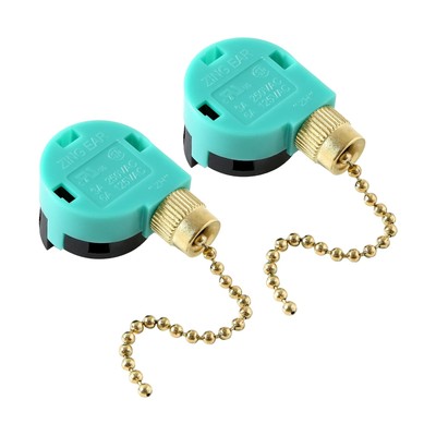 Ceiling Fans Switch Zing Ear ZE-268S6, 3 Speed 4 Wire Pull Chain Cord Applian...