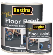 Rustins Quick Dry Floor Paint Grey 2.5 and 1 Litre and Sample Available