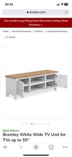 Used Bromley White Wide Tv Unit For TVs Up To 55”